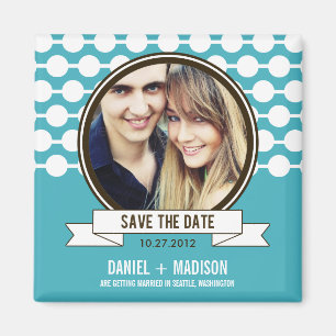 Posh Couple speichert das Date Magnet - Türkis