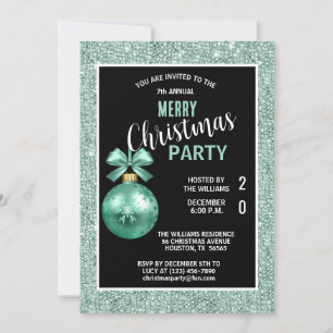 Posh Decorative Aquamarine Weihnachten Einladung