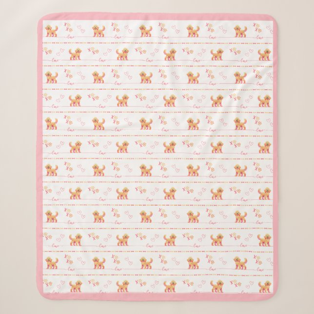 Posh Doodle Dog Liebe Sherpa Blanket Sherpadecke (Vorderseite)