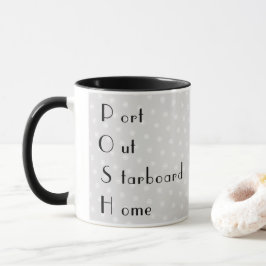 POSH elegantes Kreuzfahrtschiff inspiriert grau Tasse
