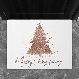 Posh Frohe Weihnachten   Glam Rose Goldener Blüten Fußmatte