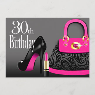 Posh Geldbeutel-hoher Heels und Lippenstift-30. Einladung