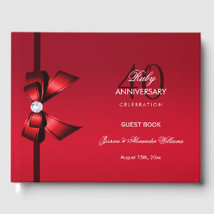 Posh Gem Bow & Ribbon 40 Jahre Hochzeit Gästebuch