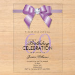 Posh Gem Bow & Ribbon 60th Birthday Acryleinladungen<br><div class="desc">Custom sophisticated, modern trendy acrylic 60th Birthday party invitations for sixtieth events. With a beautiful rhinestone jewel diamond gem bow on a amethyst ribbon. Fashionable and sophisticated design suitable for any season. All text, font and text colour is fully customisable to meet your requirements, if you would like help to...</div>