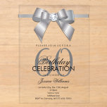 Posh Gem Bow & Ribbon 60th Birthday Acryleinladungen<br><div class="desc">Custom sophisticated, modern trendy acrylic 60th Birthday party invitations for sixtieth events. With a beautiful rhinestone jewel diamond gem bow on a silver ribbon. Fashionable and sophisticated design suitable for any season. All text, font and text colour is fully customisable to meet your requirements, if you would like help to...</div>