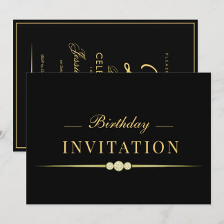 Posh Glamour Gold 25. Geburtstag Einladung