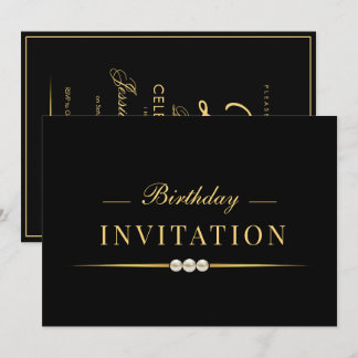 Posh Glamour Gold 25. Geburtstag Einladung
