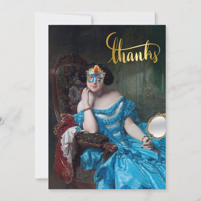 Posh Masquerade Joyeux Carte de remerciements d'an (Devant)