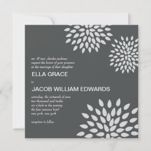 Posh Petals Argent FAIRE-PART DE MARIAGE