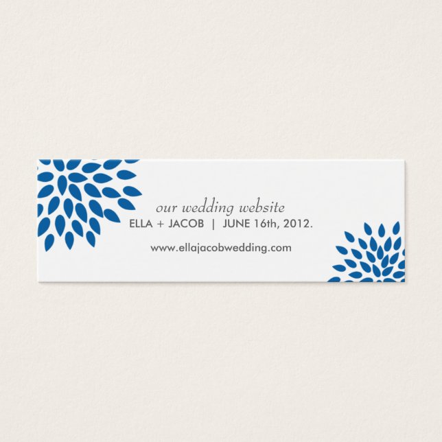 Posh Petals | Cerulean | Cartes de site mariage (Devant)