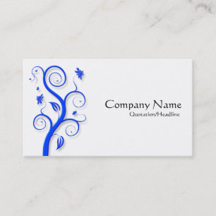 Posh Pflanze (Shadowed) - Blue on White Visitenkarte