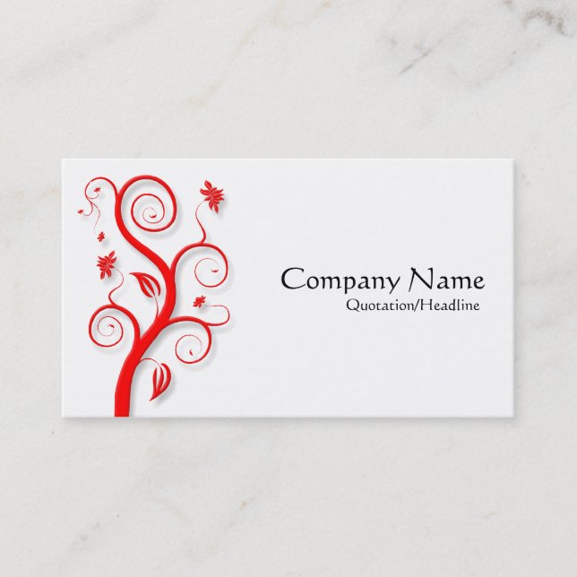 Posh Pflanze (Shadowed) - Red on White Visitenkarte (Vorderseite)