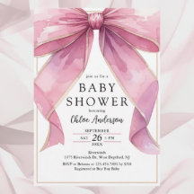 Posh Pink Coquette Bow Baby Dusche