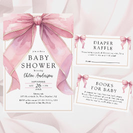 Posh Pink Coquette Bow Baby Dusche Einladung