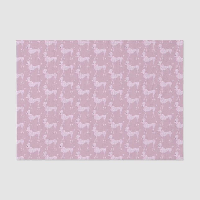 Posh Pink Lila Poodle Hunde Muster Seidenpapier (Vorderseite)