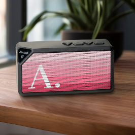 Posh Pink Retro Streifen glänzend - Riesiges Monog