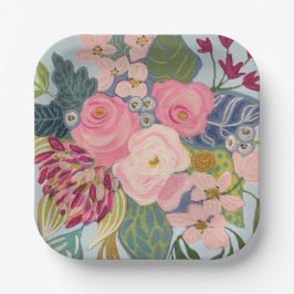 Posh Pink Roses Papierplatte Pappteller