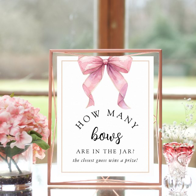 Posh Pink Wie viele Bows Baby Showspiel Poster (Von Creator hochgeladen)