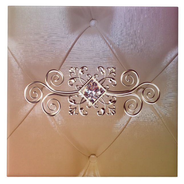 Posh pintuck satin et carreaux de céramique diaman (Devant)