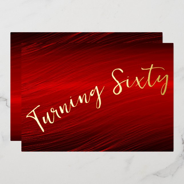 Posh Red Birthday Folieneinladung (Vorderseite/Rückseite)