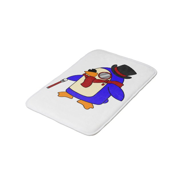 Posh Red Penguin Badematte (Schrägansicht)