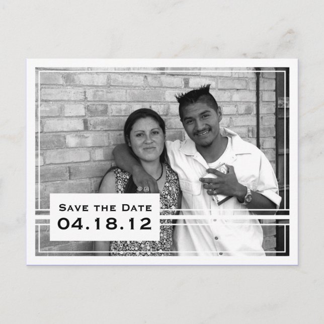 Posh Save the Date Fotokarte Ankündigungspostkarte (Vorderseite)