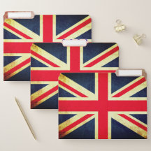 Posh UK Flag Vintages Union Jack File Folder Set