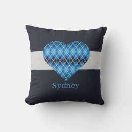 Posh Valentine Dark Blue Big Heart (Marine) Kissen