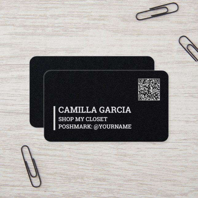 Poshmark Custom QR Visitenkarte (Vorderseite/Rückseite Beispiel)