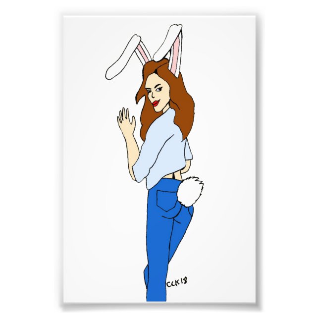 posierend Bunnygirl Fotodruck (Vorne)
