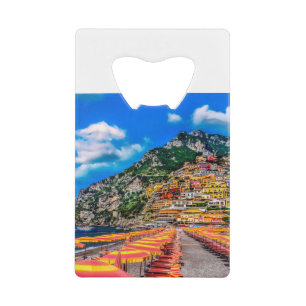 Positano Beach Italy Cliff Zuhause Amalfi Travel Geldbeutel Flaschenöffner
