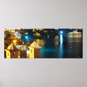 Positano bei Nacht - Türme - Fotodruck Poster
