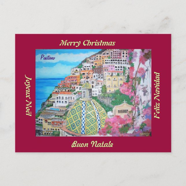Positano, carte postale de Noël de l'Italie (Devant)