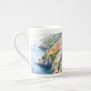 Positano: Die italienische Amalfiküste mit Aquarel Prozellantasse