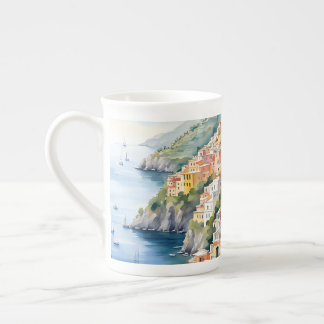 Positano: Die italienische Amalfiküste mit Aquarel Prozellantasse