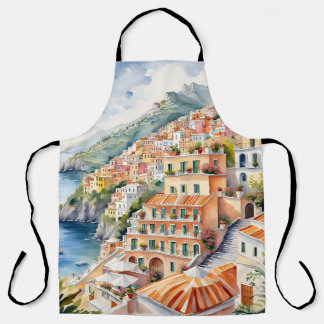Positano: Die italienische Amalfiküste mit Aquarel Schürze