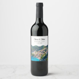 Positano Gastgeschenk Hochzeit Personalisiertes We Weinetikett