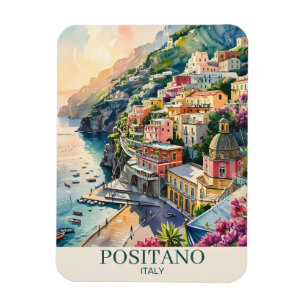 Positano Italien Amalfi-Küste Wasserfarbenlandscha Magnet
