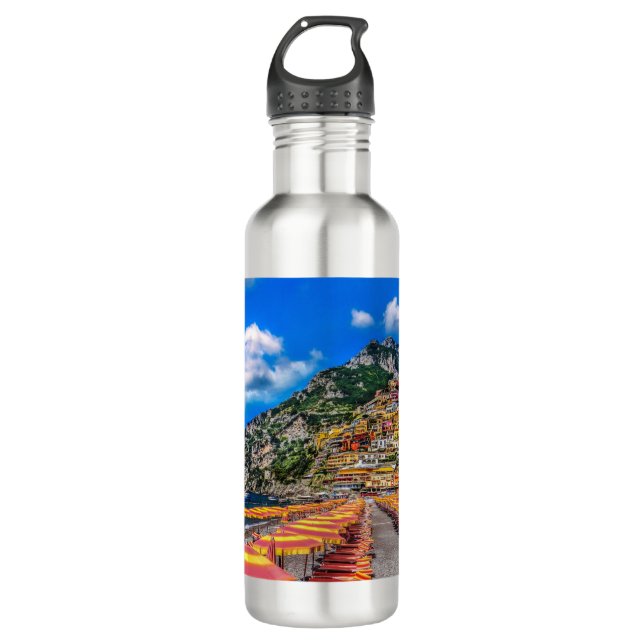 Positano Italien Amalfi Küstenreise Edelstahlflasche (Vorderseite)