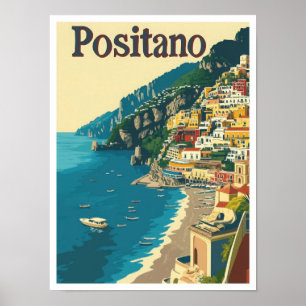 Positano Italien Art Vintage Poster
