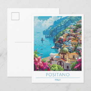 Positano Italien Vintage Reise Postkarte