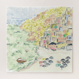Positano Italy Watercolor Jigsaw Puzzle