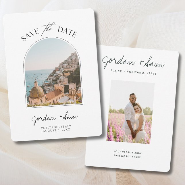 Positano Italy Wedding Save the Date Einladung (Positano Italy Wedding Save the Date Invitation)