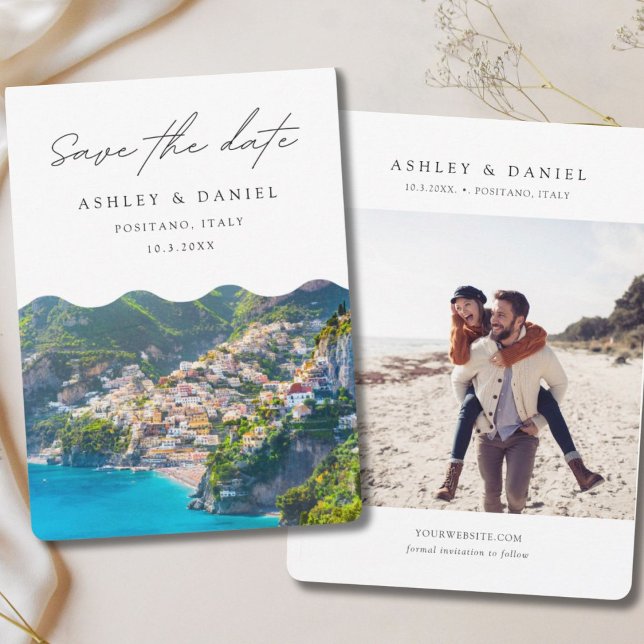 Positano Italy Wedding Save the Date Einladung (Positano Italy Wedding Save the Date Invitation
)