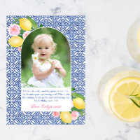 Positano Lemons Blue Tiles Girl Birthday Picture