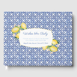 Positano Lemons Blue Tiles wünscht sich Baby Boy Gästebuch