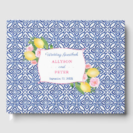 Positano Lemons Blue Vintag Tiles Polterabend Gästebuch