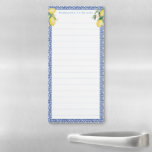 Positano Lemons Italian Blue Tiles Shopping List Magnetischer Notizblock<br><div class="desc">Ein attraktives und praktisches Notizblock / To-do-Liste / Shopping-Liste Design,  um meine beliebten Zitronen / hellblau / blau Fliesen Bridal und Baby Dusche Einladung Bereich.</div>