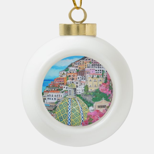 Positano - ornement en céramique de boule (Devant)