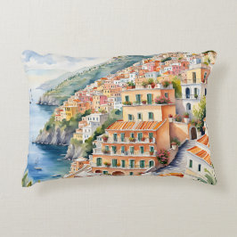 Positano: Wasserfarbe entlang der italienischen Am Dekokissen